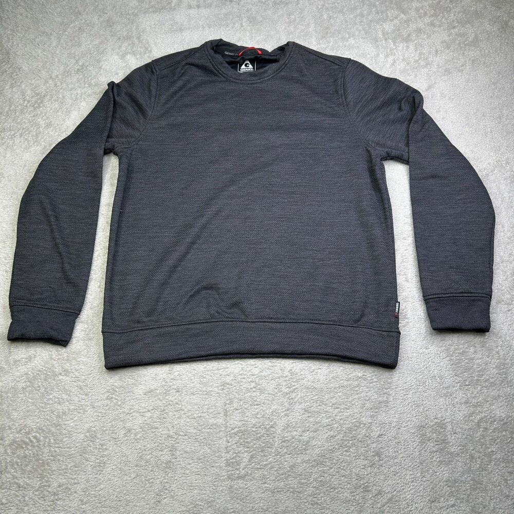 Gerry Textured Sweatshirt Mens Medium Gray Fleece Lined Crew Neck Pullover